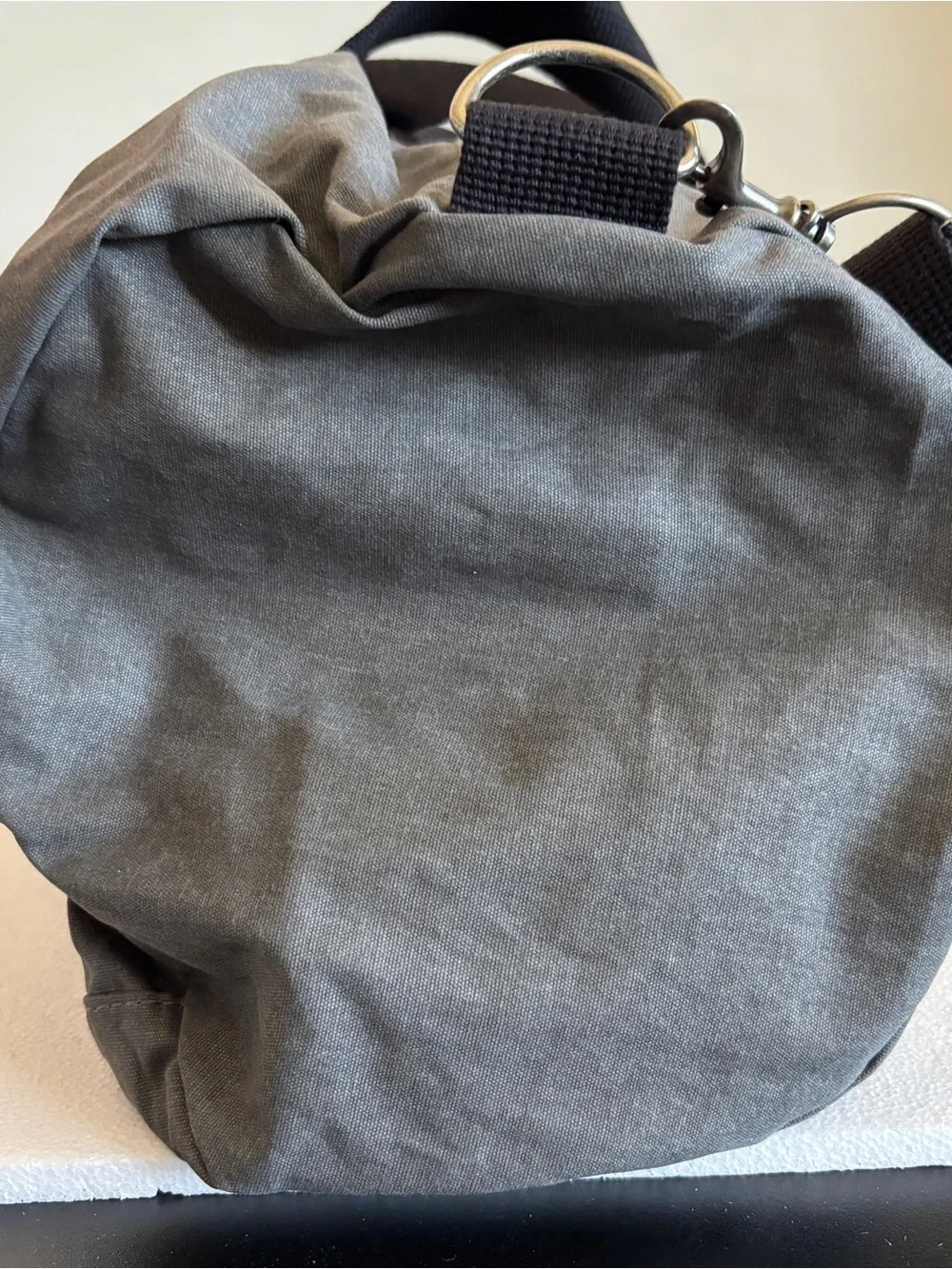 American Eagle Outfitters Charcoal Grey Canvas Duffle Bag